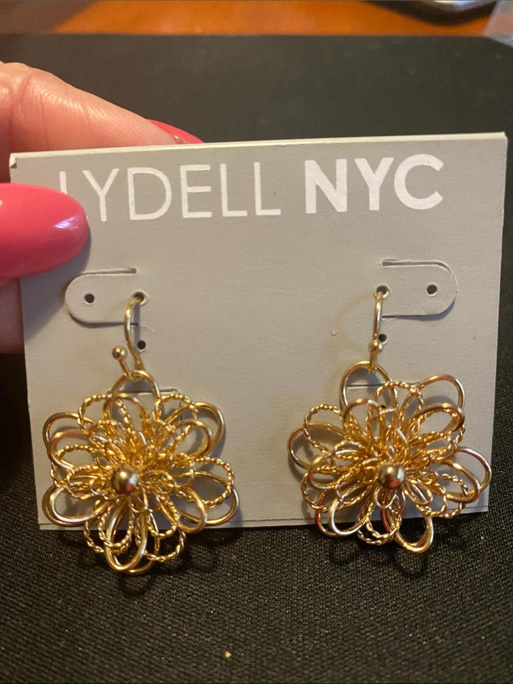 LYDELL NYC Gold Floral Filigree Drop Earrings